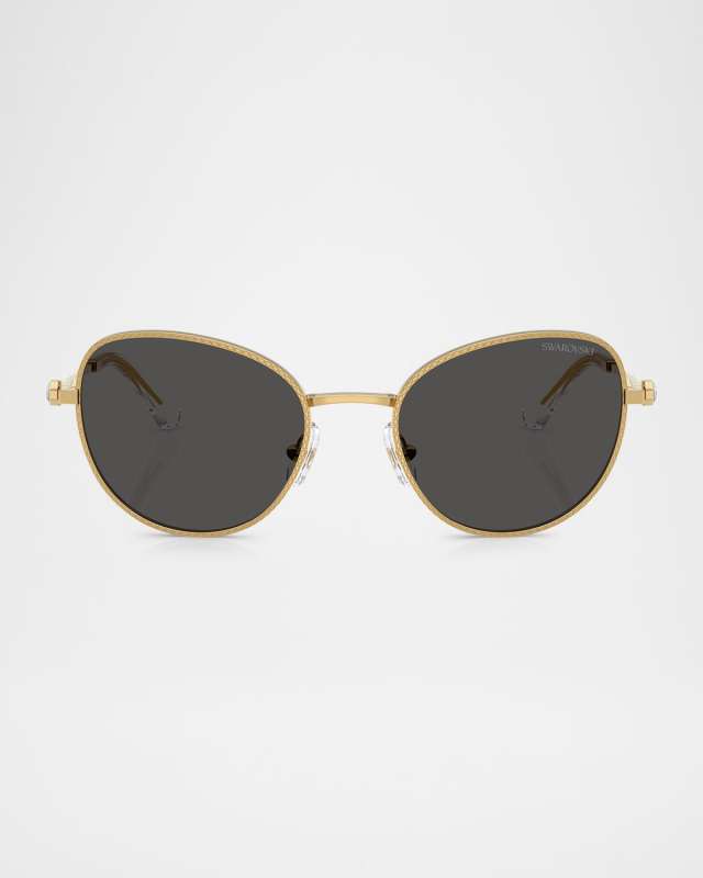 SK7032 Crystal Metal Round Sunglasses